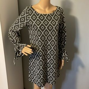 Loft Shift Dress Long Sleeve Tie Detail size small